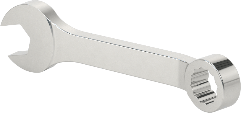 Kısa Kombine Anahtar, 12 Noktalı Açıklıklı, 12 mm Boyut, 4-1/8" Toplam Uzunluk