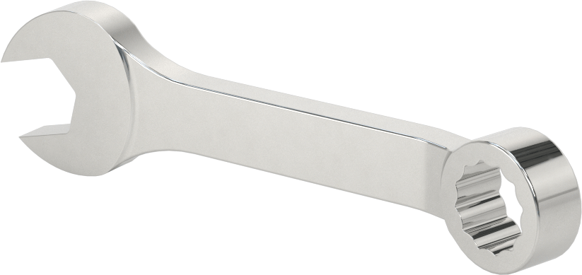 Kısa Kombine Anahtar, 12 Noktalı Açıklıklı, 13 mm Boyut, 4-5/16" Toplam Uzunluk