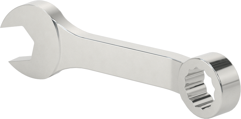 Kısa Kombine Anahtar, 12 Noktalı Açıklıklı, 16 mm Boyut, 4-7/8" Toplam Uzunluk