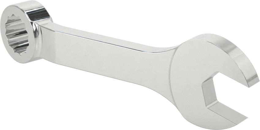 Kısa Kombine Anahtar, 12 Noktalı Açıklıklı, 16 mm Boyut, 4-7/8" Toplam Uzunluk
