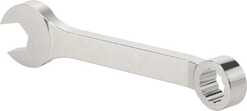 Kısa Kombine Anahtar, 12 Noktalı Açıklıklı, 10 mm Boyut, 3-3/4" Toplam Uzunluk
