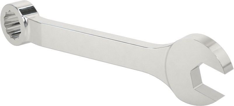 Kısa Kombine Anahtar, 12 Noktalı Açıklıklı, 10 mm Boyut, 3-3/4" Toplam Uzunluk
