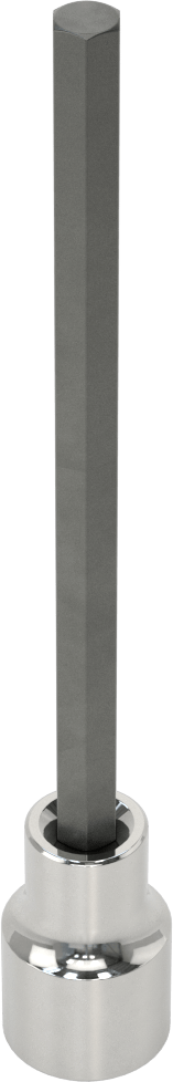 Altıgen Uçlu Soket, Uzatılmış Menzil, 1/2" Kare Tahrik, 8 mm Boyut, 6-1/2" Uzunluk