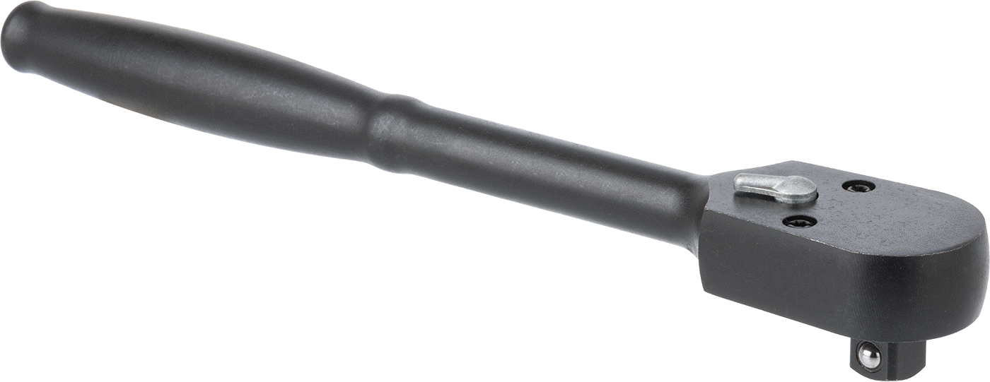 Sızdırmaz Başlı Cırcır Anahtarı, 1/2" Kare Tahrik, 10-1/4" Toplam Uzunluk, Siyah Oksit Çelik