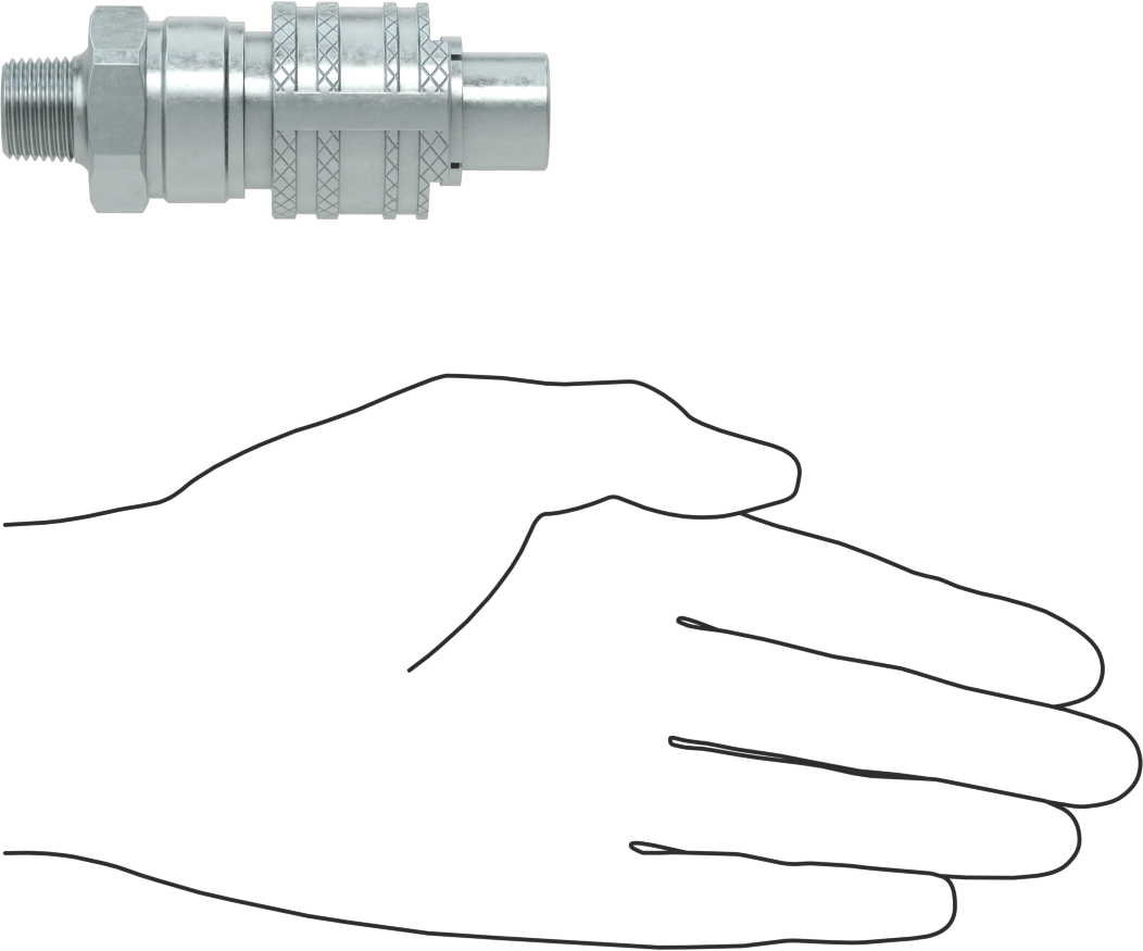 Hava için Çinko Kaplı Çelik Grip-Lock Hortum Bağlantıları, Plug, 3/8 NPTF Erkek