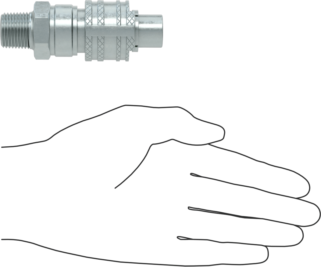 Hava için Çinko Kaplı Çelik Grip-Lock Hortum Bağlantıları, Plug, 1/2 NPTF Erkek