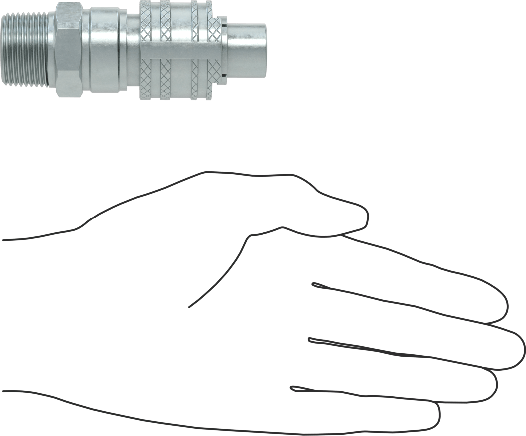 Hava için Çinko Kaplı Çelik Grip-Lock Hortum Bağlantıları, Plug, 3/4 NPTF Erkek