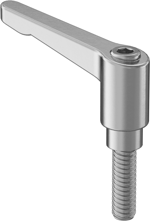 303 Paslanmaz Çelik Ayarlanabilir Tutamak, 1/4“-20 Dişli Boyutlu x 13/16” Uzunlukta Saplama, 1-9/16" Tutamak Uzunluğu