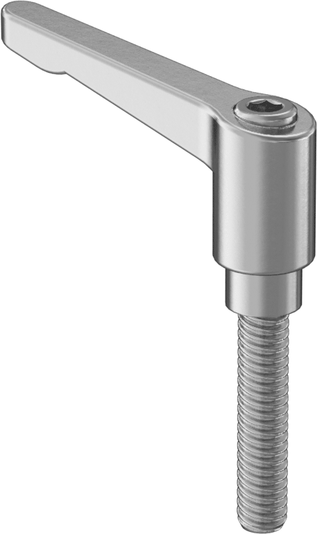 303 Paslanmaz Çelik Ayarlanabilir Tutamak, 1/4“-20 Diş Boyutu x 1-3/16” Uzunlukta Saplama, 1-9/16" Tutamak Uzunluğu