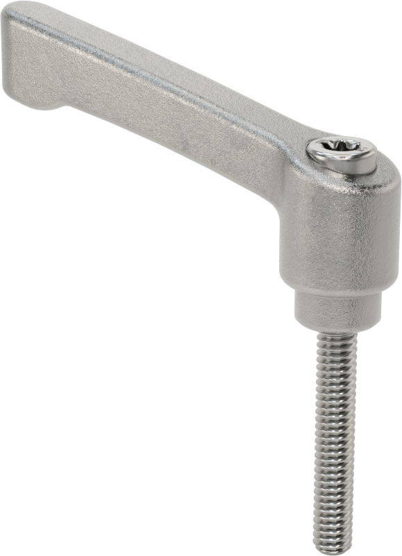 303 Paslanmaz Çelik Ayarlanabilir Tutamak, 1/4“-20 Diş Boyutu x 1-9/16” Uzunlukta Saplama ile