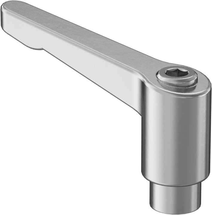 303 Paslanmaz Çelik Ayarlanabilir Tutamak, 1/4"-20 Dişli Delikli, 3/8" Diş Derinliği