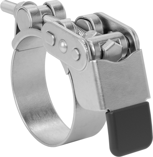 Sert Hortum ve Tüp için Hızlı Açma Cıvata Kelepçesi, 2-1/16“ ila 2-3/16” ve 52 mm ila 55 mm Kelepçe İç Çap Aralığı