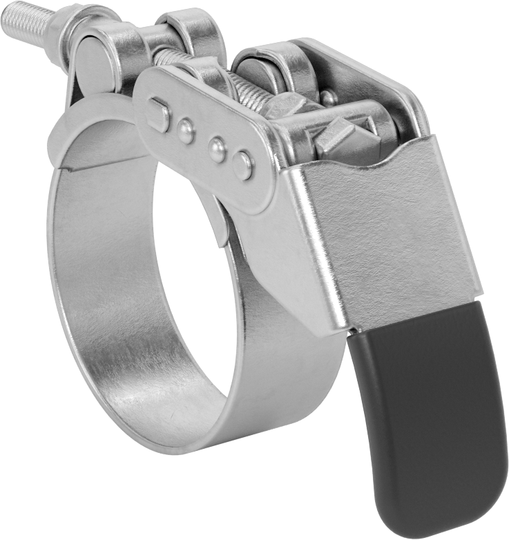 Sert Hortum ve Tüp için Hızlı Açma Cıvata Kelepçesi, 2-1/2“ ila 2-5/8” ve 64 mm ila 67 mm Kelepçe İç Çap Aralığı