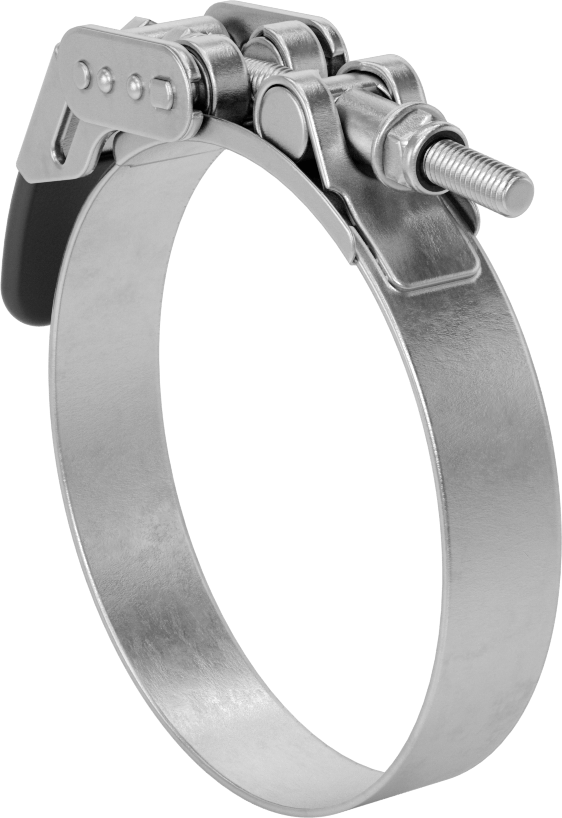 Sert Hortum ve Tüp için Hızlı Açma Cıvata Kelepçesi, 4-13/16“ ila 5-1/8” ve 122 mm ila 130 mm Kelepçe İç Çap Aralığı