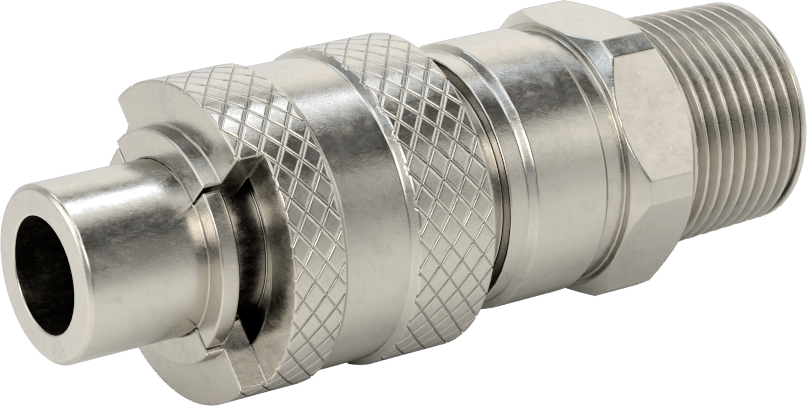 Hava için 303 Paslanmaz Çelik Grip-Lock Hortum Bağlantısı, Plug, 3/4 NPTF Erkek