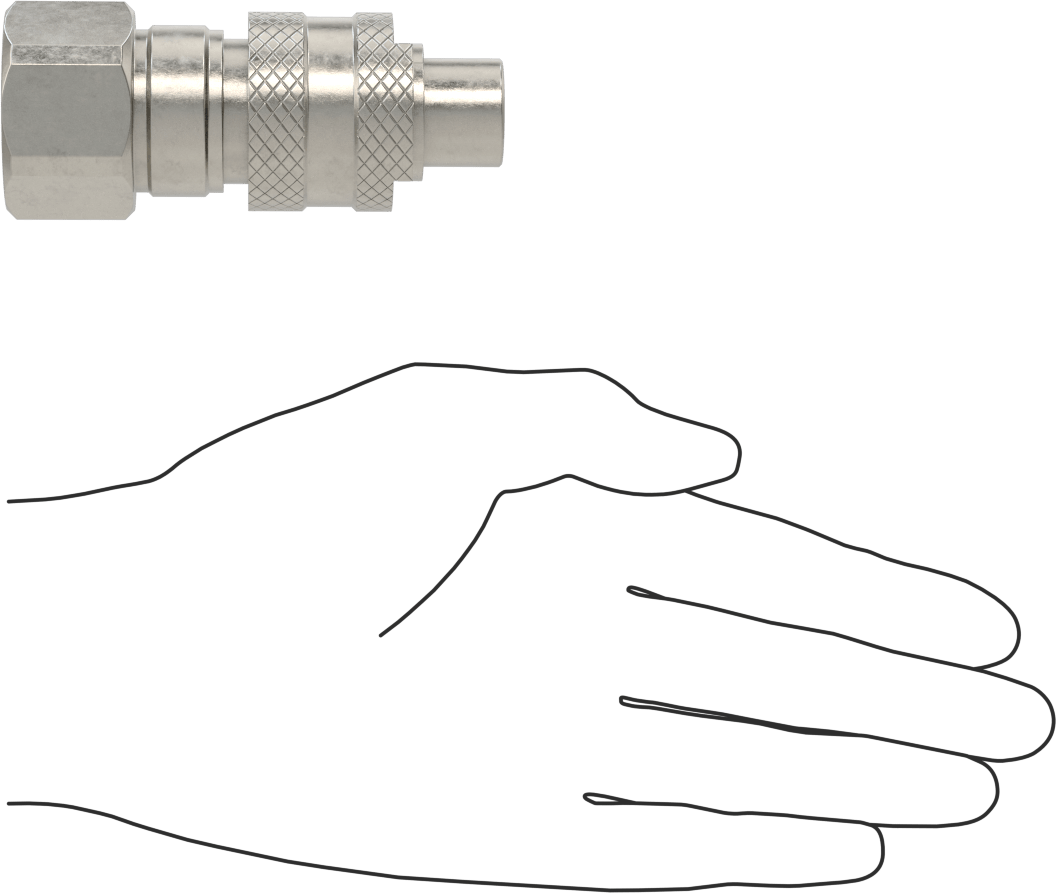 Hava için 303 Paslanmaz Çelik Grip-Lock Hortum Bağlantısı, Plug, 3/4 NPTF Dişi