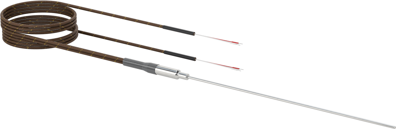 Çift Çıkışlı Termokupl Probu, Sıvılar ve Gazlar için, Tip J/J, 12“ Uzunluk x 1/8” Çaplı Prob