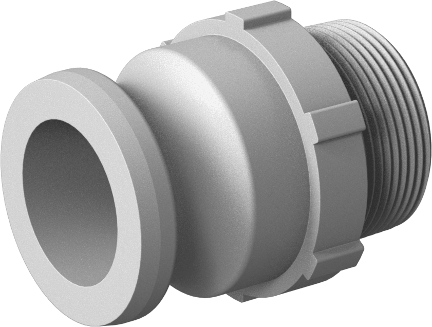 Naylon Kam ve Yivli Hortum Bağlantısı, 1-1/2 boyut, Plug, 1-1/2 NPT Erkek Uç