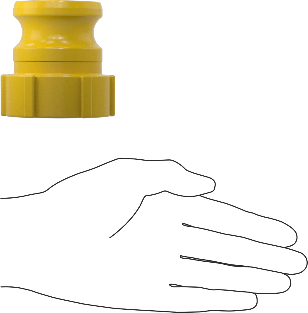 Naylon Kam ve Yivli Hortum Bağlantısı, 1-1/2 boyut, Plug, 1-1/4 NPT Dişi Uç