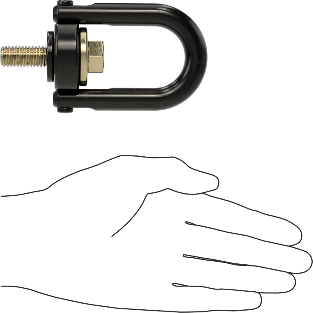 Kaldırma için Gerginlik Göstergeli Kaldırma Halkası, 1/2"-13 Diş Boyutu, 1-1/16" Diş Uzunluğu