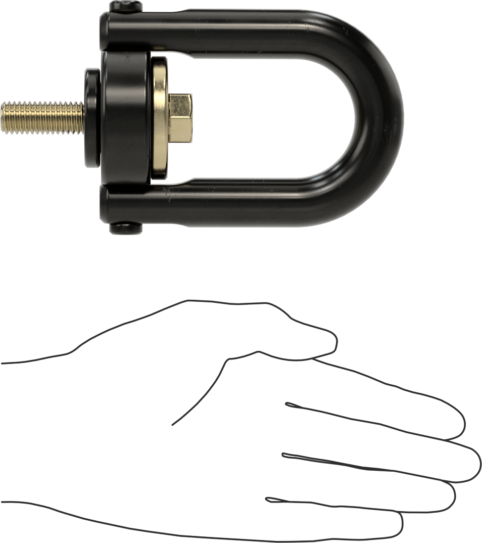 Kaldırma için Gerginlik Göstergeli Kaldırma Halkası, 1/2"-13 Diş Boyutu, 1-1/4" Diş Uzunluğu