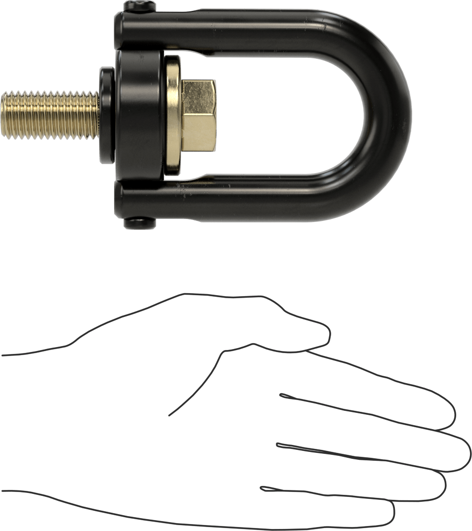 Kaldırma için Gerginlik Göstergeli Kaldırma Halkası, 3/4"-10 Diş Boyutu, 1-1/2" Diş Uzunluğu