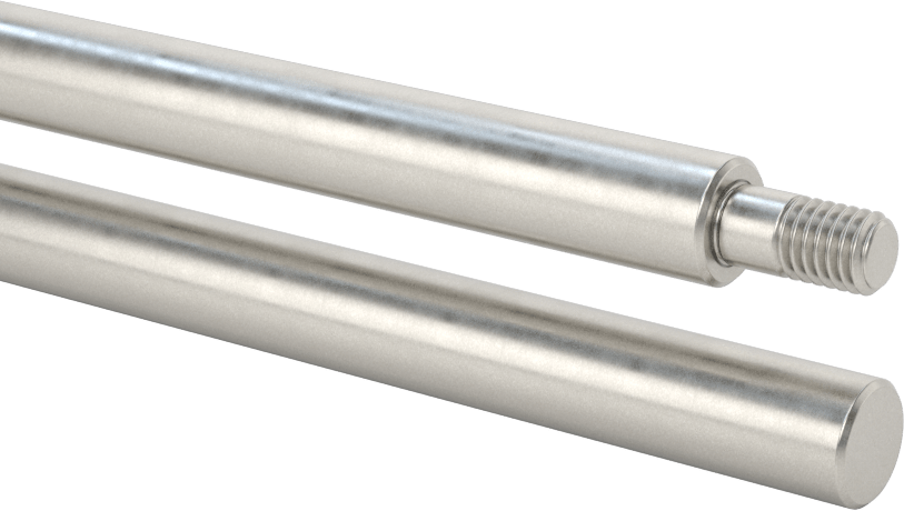 Dişli Doğrusal Hareket Mili, Dişli x Düz Uçlar, 52100 Çelik, 8 mm Çap, 150 mm Uzunluk