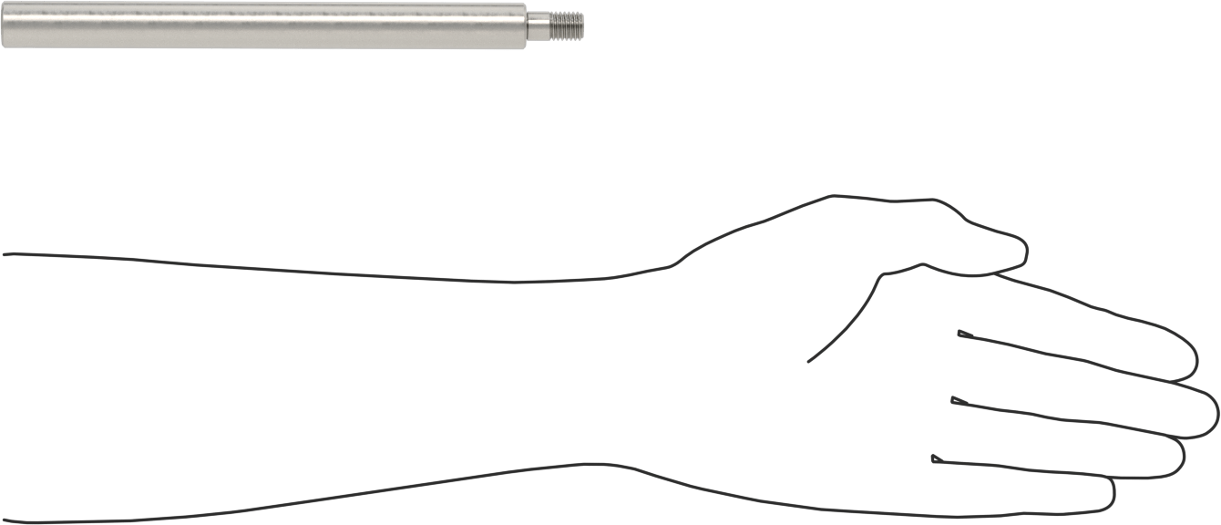 Dişli Doğrusal Hareket Mili, Dişli x Düz Uçlar, 52100 Çelik, 16 mm Çap, 200 mm Uzunluk