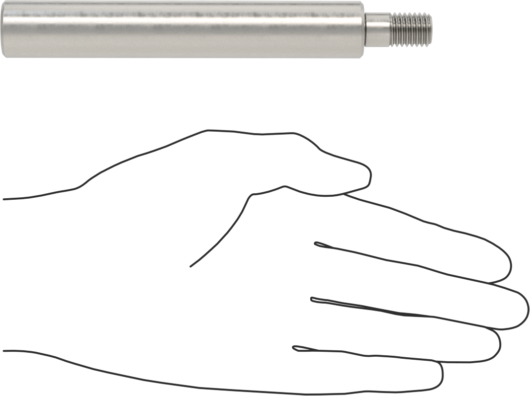 Dişli Doğrusal Hareket Mili, Dişli x Düz Uçlar, 52100 Çelik, 20 mm Çap, 150 mm Uzunluk