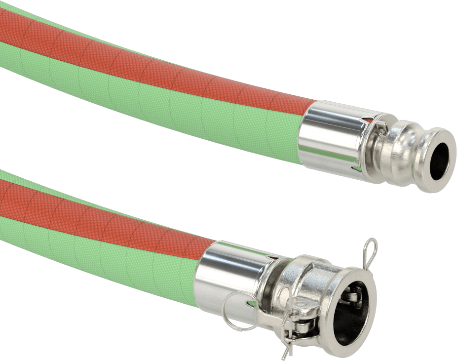 Ezilmeye Dayanıklı Düşük Basınçlı Kimyasal Hortum, 3/4 x 3/4 Kam ve Yiv Bağlantı Elemanları ile, 1-3/8" OD
