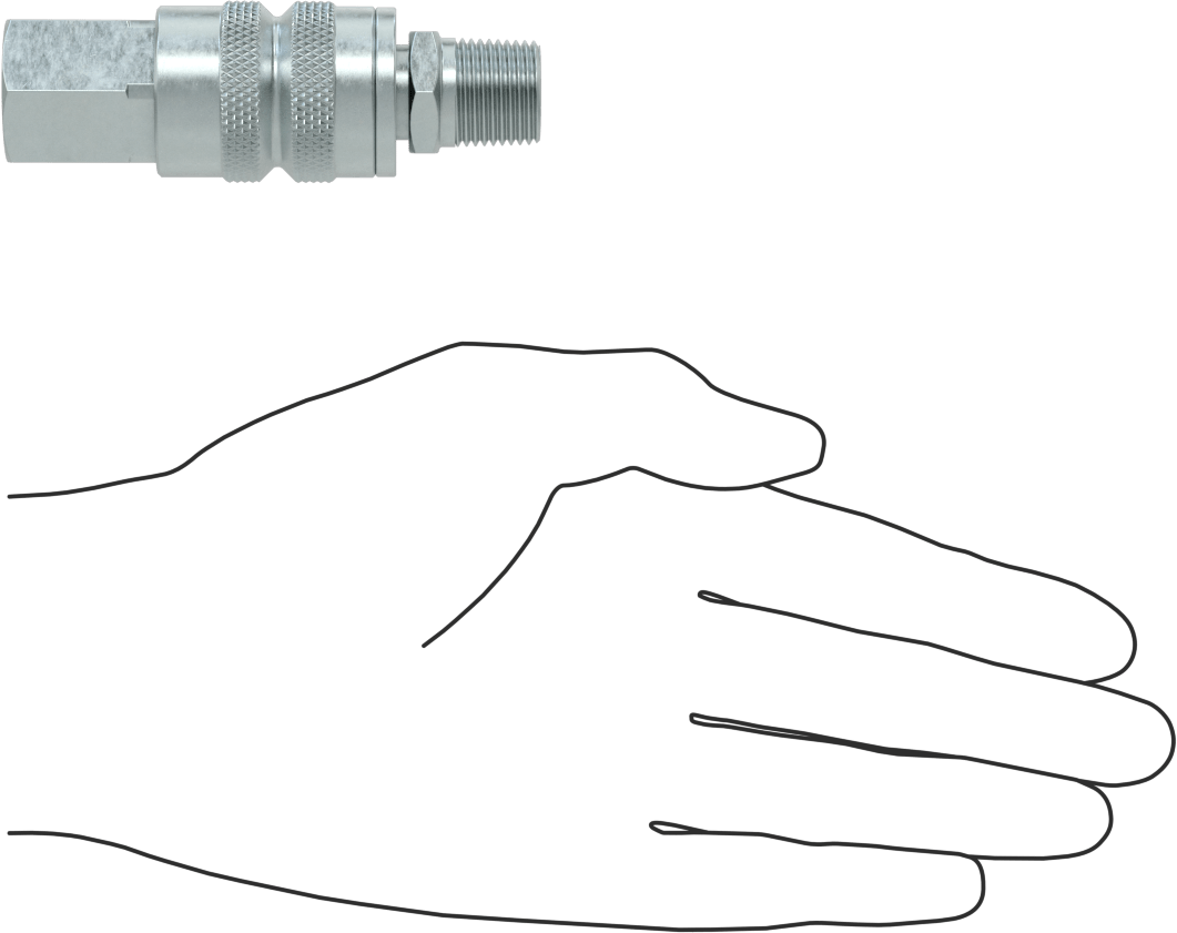 Hava için Endüstriyel Hızlı Bağlantı Kesme Plugi ve Manşon Kilitli Priz Seti, Çinko Kaplı Çelik, 3/8 NPTF Erkek Plug x Dişi Soket