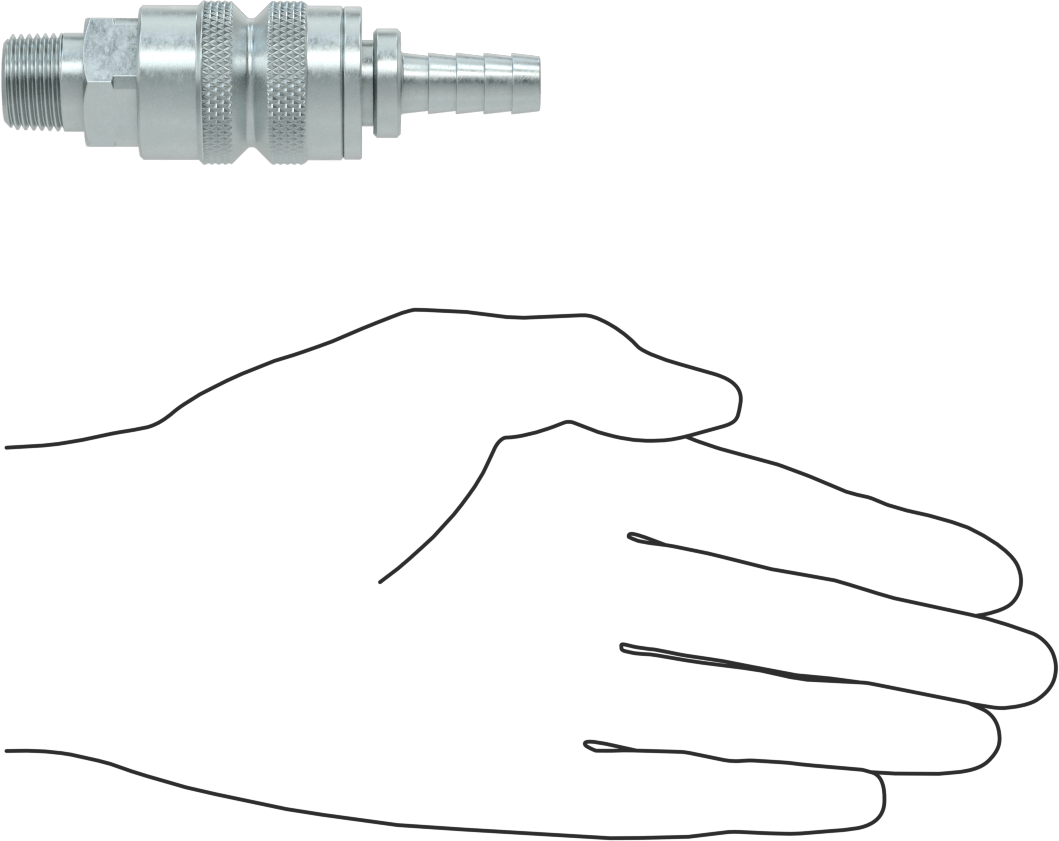 Hava için Endüstriyel Hızlı Bağlantı Kesme Plugi ve Manşon Kilitli Priz Seti, 3/8" Hortum İç Çapı x 3/8 NPTF Erkek Soket için Plug