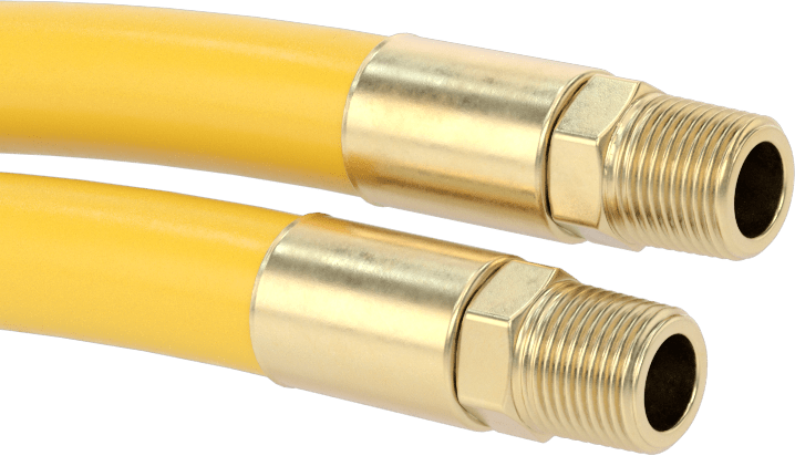 Bağlantı Parçaları ile Vakum Hava Hortumu, 3/8 x 3/8 Pirinç NPT Erkek, 3/8" ID, 3/4" OD