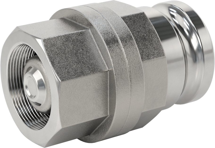 Kam ve Yivli Hortum Bağlantısı, Boyut 2-1/2, Kesme Vanalı Plug, 2 NPT Dişi Uç