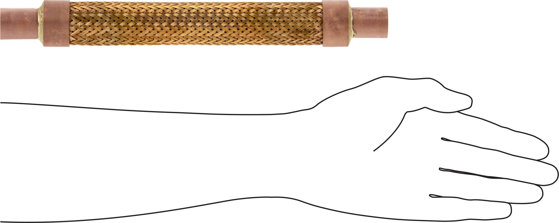 Boru Bağlantı Parçaları ile Titreşime Dayanıklı Su Hortumu, Lehim Bağlantısı, 3/4 Bakır Boru Boyutu, 3/4" ID, 11-1/2" Uzunluk