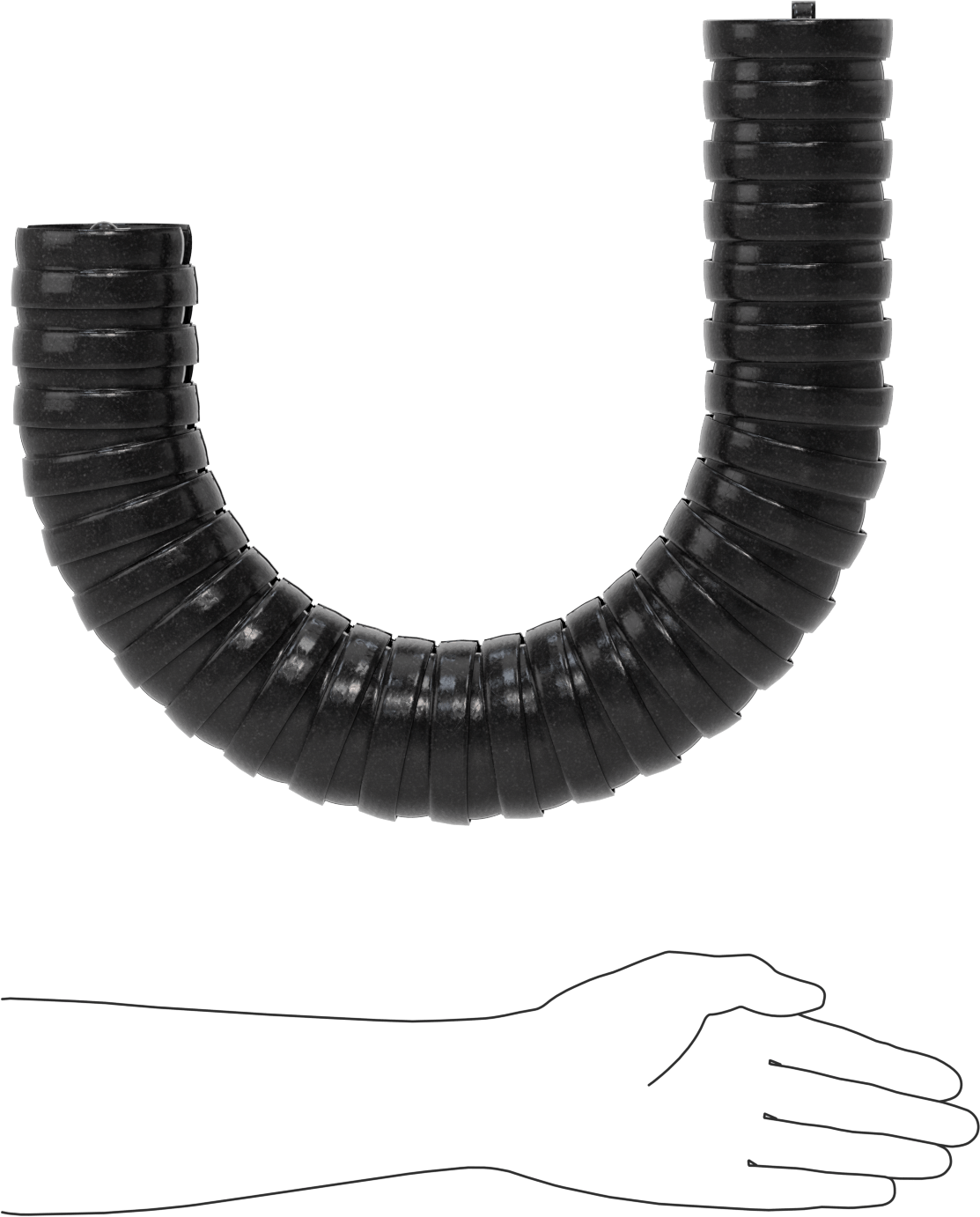 Kapalı Kablo ve Hortum Taşıyıcı, İki Kanallı, 3.190" OD, 3 Fit Uzunluk