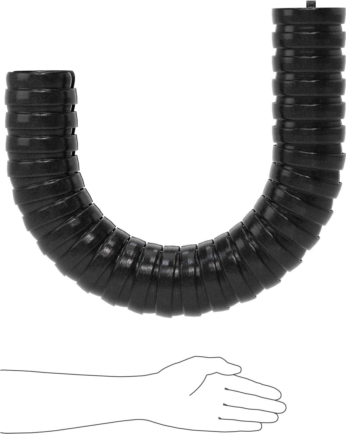 Kapalı Kablo ve Hortum Taşıyıcı, İki Kanallı, 4.25" OD, 6 Fit Uzunluk