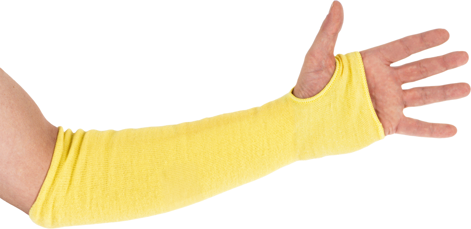 Kevlar Aramid Kumaştan Kesilmeye Karşı Koruyucu Kılıf, Başparmak Yuvası ile, ANSI A4 Kesilme Derecesi, 14" Uzunluk