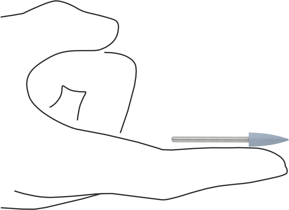 Kauçuk Yastıklı Aşındırıcı Taşlama Ucu, Metaller için, 7/32“ Çap x 1/16” Uzun Konik Baş, 320 Kum