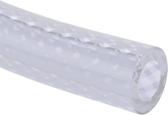 Yüksek Saflıkta Yumuşak Tygon Plastik Karışımlı Boru, Polyester Örgü Takviyeli, 3/8" ID, 5/8" OD