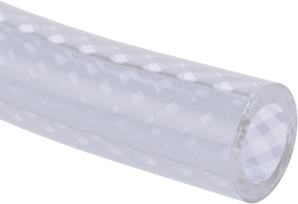 Yüksek Saflıkta Yumuşak Tygon Plastik Karışımlı Boru, Polyester Örgü Takviyeli, 1/2" ID, 3/4" OD