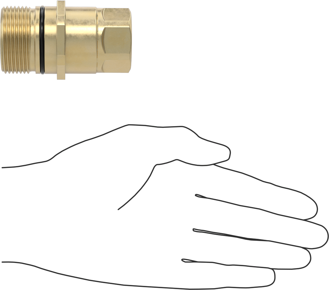 Darbeye Dayanıklı Diş Kilitli Hızlı Bağlantı Kesme Hortum Bağlantısı, Hidrolik Sıvı için, Plug, 3/4 Kaplin Boyutu x NPTF Dişi