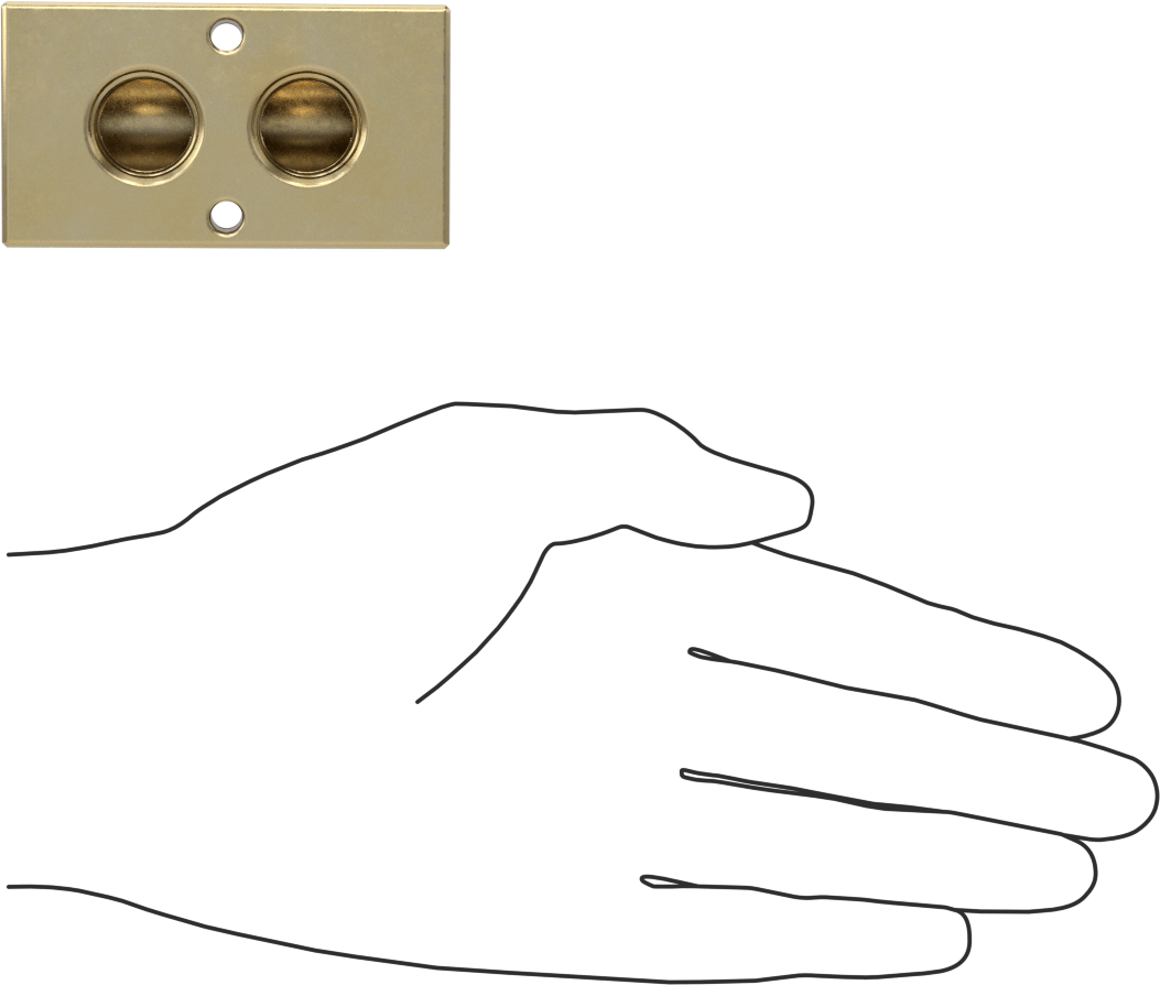 Pirinç Dik Açılı Akış Dikdörtgen Manifold, 2 Çıkış, 1/2 NPT Giriş x 3/8 NPT Çıkış