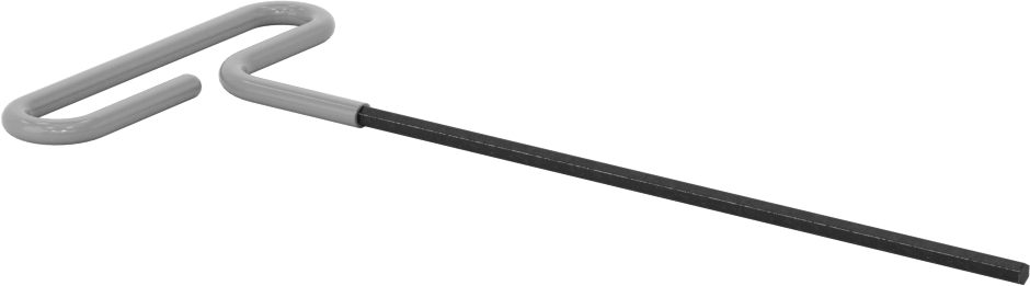 Yastıklı Tutamaklı Döngü T-Saplı Altıgen Anahtar, 3 mm Tahrik Boyutu, 6-3/4" Toplam Uzunluk