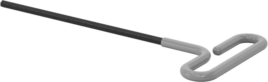 Yastıklı Tutamaklı Döngü T-Saplı Altıgen Anahtar, 4 mm Tahrik Boyutu, 6-7/8" Toplam Uzunluk