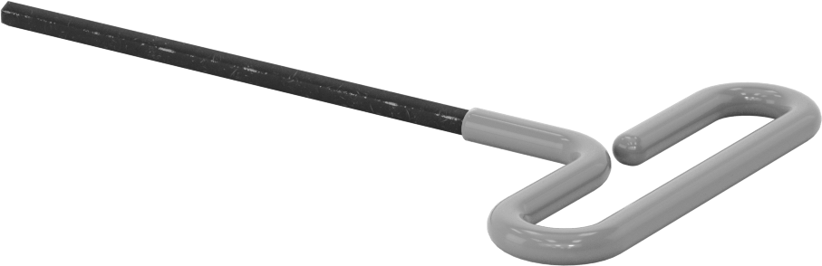 Yastıklı Tutamaklı Döngü T-Saplı Altıgen Anahtar, 5 mm Tahrik Boyutu, 7-1/8" Toplam Uzunluk