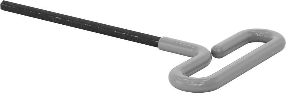 Yastıklı Tutamaklı Döngü T-Saplı Altıgen Anahtar, 6 mm Tahrik Boyutu, 7-1/4" Toplam Uzunluk