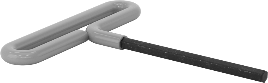 Yastıklı Tutamaklı Döngü T-Saplı Altıgen Anahtar, 8 mm Tahrik Boyutu, 7-3/8" Toplam Uzunluk