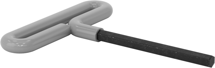 Yastıklı Tutamaklı Döngü T-Saplı Altıgen Anahtar, 10 mm Tahrik Boyutu, 7-1/2" Toplam Uzunluk