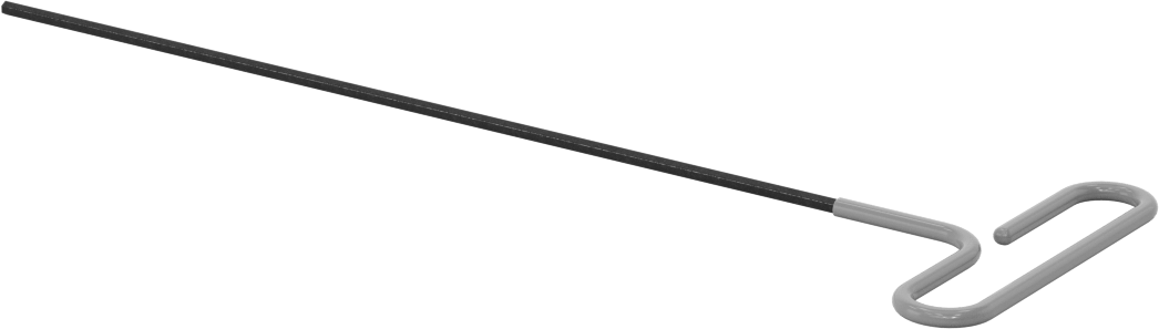 Yastıklı Tutamaklı Döngü T-Saplı Altıgen Anahtar, 2,5 mm Tahrik Boyutu, 9-3/4" Toplam Uzunluk